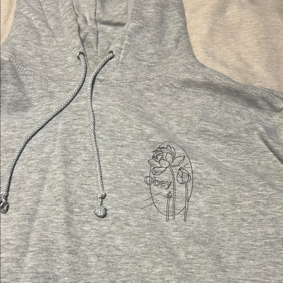 Obey Gray Sweatshirt Casual Cotton-Blend - Picture 2 of 4